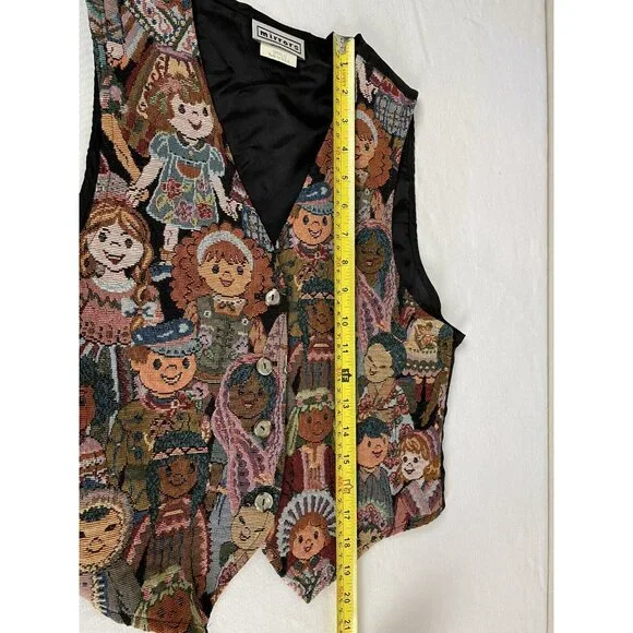 Vintage Mirrors Womens S Children Small World Vest Embroidered - Picture 9 of 9